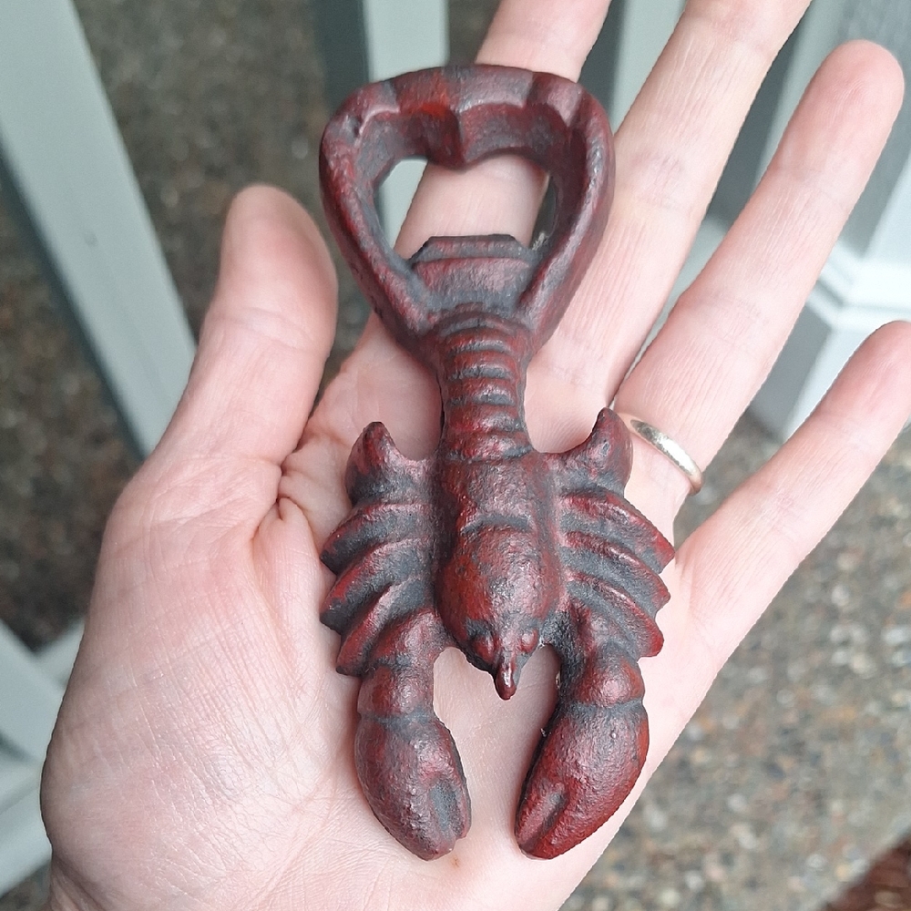 Lobster Cast Iron Bottle Opener From Pottery Barn Retro Vintage Aged Look